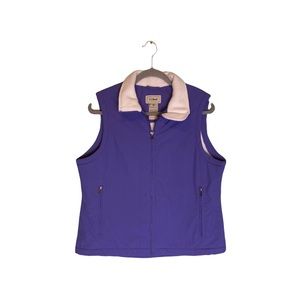 LL Bean Purple Fleece Lined Zip Up Winter Vest